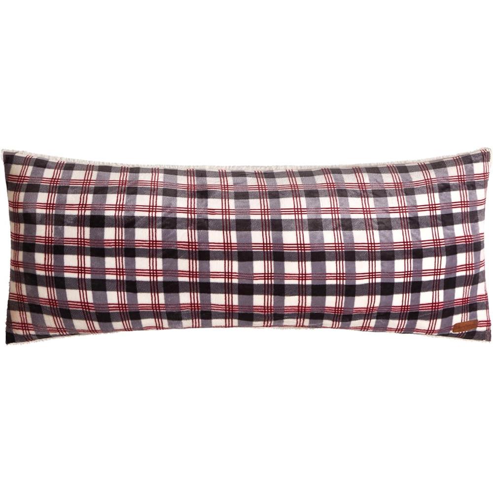 imageDearfoams Red and Black Plaid Royal Plush Reverse to Sherpa Body Pillow