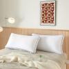 Dearfoams King Size 3″ Gusset Bed Pillows, White 2 Count