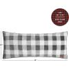 Dearfoams Navy and White Check Plaid Full Body Pillow,Royal Plush with Sherpa Reverse Fabric, 48″x20″ Long Pillow(Grey and White)