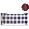 Dearfoams Navy and White Check Plaid Full Body Pillow,Royal Plush with Sherpa Reverse Fabric, 48″x20″ Long Pillow(Navy and White)