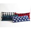 Dearfoams Navy and White Check Plaid Full Body Pillow,Royal Plush with Sherpa Reverse Fabric, 48″x20″ Long Pillow(Red and Black)