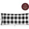 Dearfoams Navy and White Check Plaid Full Body Pillow,Royal Plush with Sherpa Reverse Fabric, 48″x20″ Long Pillow(White and Black)