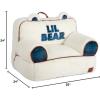 Dearfoams Red and Black Buffalo Check Sherpa Plush Bean Bag Chair with Novelty Ears, Large(White and Navy)