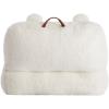 Dearfoams Red and Black Buffalo Check Sherpa Plush Bean Bag Chair with Novelty Ears, Large(White and Red)