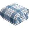 Dearfoams Super Soft 100% Cotton Comforter Set, Red Plaid, Full/Queen(Blue)