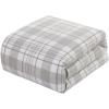 Dearfoams Super Soft 100% Cotton Comforter Set, Red Plaid, Full/Queen(Grey)
