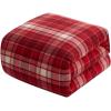 Dearfoams Super Soft 100% Cotton Comforter Set, Red Plaid, Full/Queen(Red)