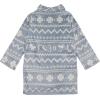 Dearfoams Womens Plush Bathrobe, Comfortable Lounge Wear for Adults(Grey Fair Isle Robe)
