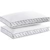 Dearfoams King Size 3″ Gusset Bed Pillows, White 2 Count