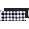 Dearfoams Navy and White Check Plaid Full Body Pillow,Royal Plush with Sherpa Reverse Fabric, 48″x20″ Long Pillow(Black and White)