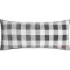 Dearfoams Navy and White Check Plaid Full Body Pillow,Royal Plush with Sherpa Reverse Fabric, 48″x20″ Long Pillow(Grey and White)