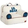 Dearfoams Red and Black Buffalo Check Sherpa Plush Bean Bag Chair with Novelty Ears, Large(White and Navy)