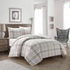 Dearfoams Super Soft 100% Cotton Comforter Set, Red Plaid, Full/Queen(Grey)