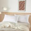dearfoams King Size Jacquard Bed Pillows, Standard/Queen, Jacquared Stripe 2 Count(Jacquared Stripe)