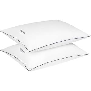 Dearfoams Bed Pillows,Set of 2 Standard/Queen Size, Luxurious 200 TC Cotton Down Alternative Bed Pillows,Supportive for Back, Side & Stomach Sleepers