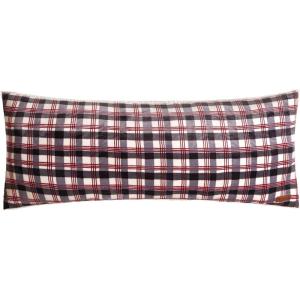 Dearfoams Red and Black Plaid Royal Plush Reverse to Sherpa Body Pillow