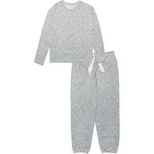 Dearfoams Women’s 2-piece Pajama Set, Soft & Comfortable Nightwear for Adults, Top & Bottom Duo(Heather Stars)