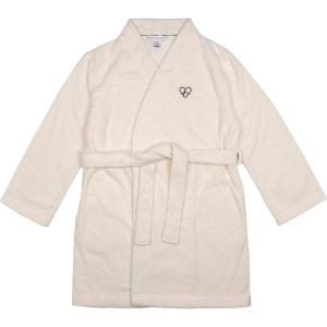 Dearfoams womens Plush Bathrobe, Comfortable Lounge Wear for Adults(Tan Slipper Heart)