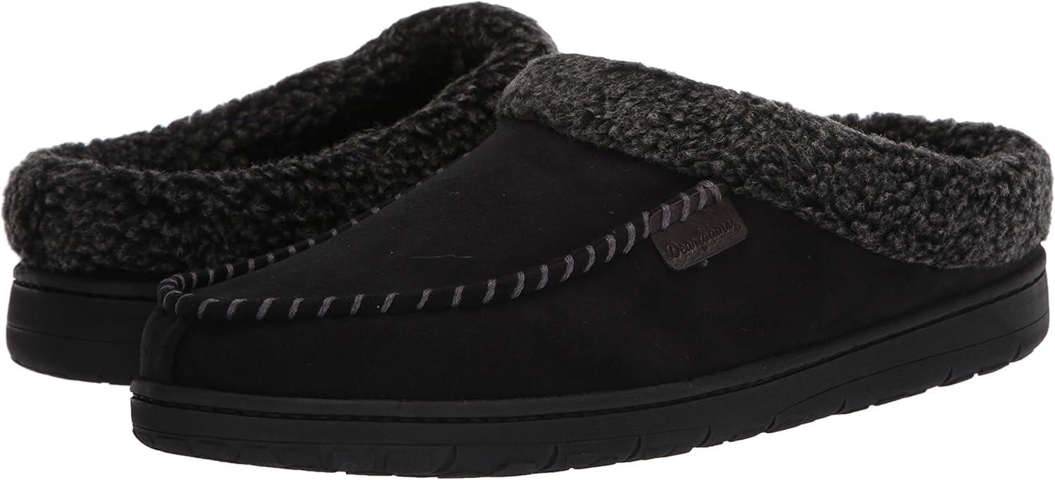 imageDearfoams Mens Brendan IndoorOutdoor Breathable Memory Foam Clog House Shoe with Wide Widths SlipperBlack 2