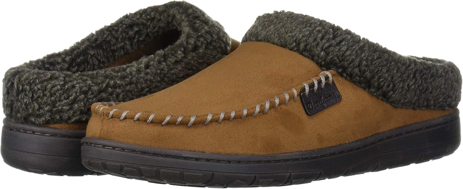 imageDearfoams Mens Brendan IndoorOutdoor Breathable Memory Foam Clog House Shoe with Wide Widths SlipperChestnut