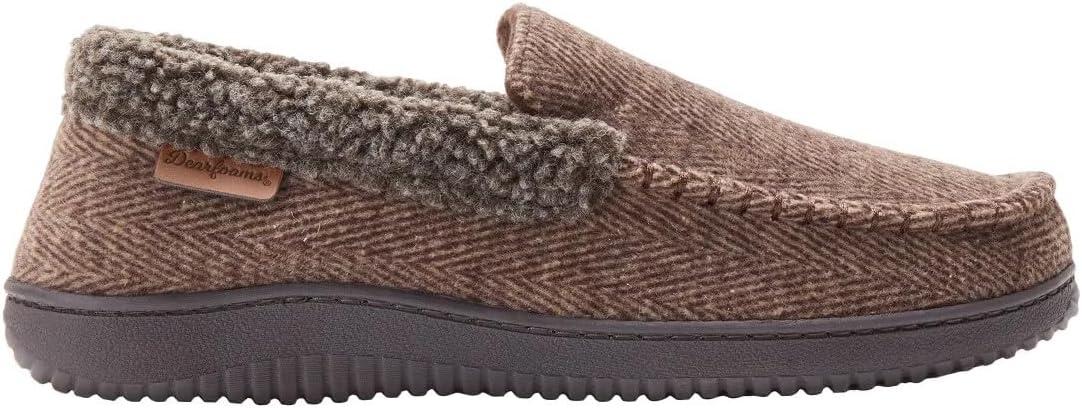 imageDearfoams Mens Brendan IndoorOutdoor Breathable Memory Foam Clog House Shoe with Wide Widths SlipperCoffee 3