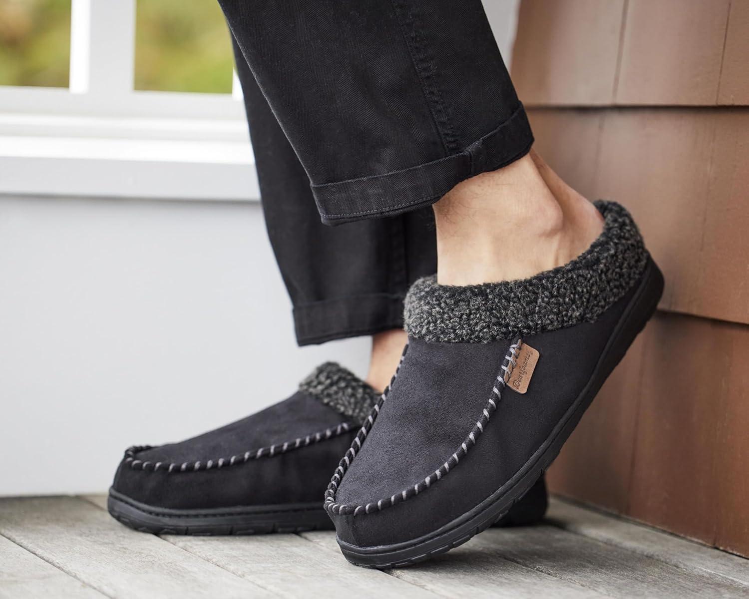 imageDearfoams Mens Brendan IndoorOutdoor Breathable Memory Foam Clog House Shoe with Wide Widths SlipperPavement