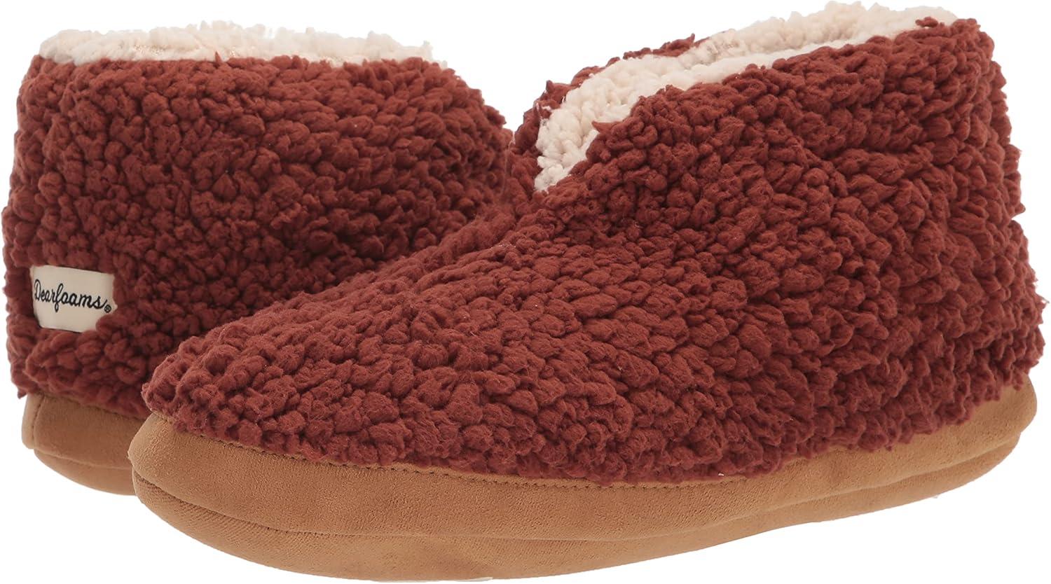 imageDearfoams Mens Heritage Warm Up BootieRustic Brown Sherpa