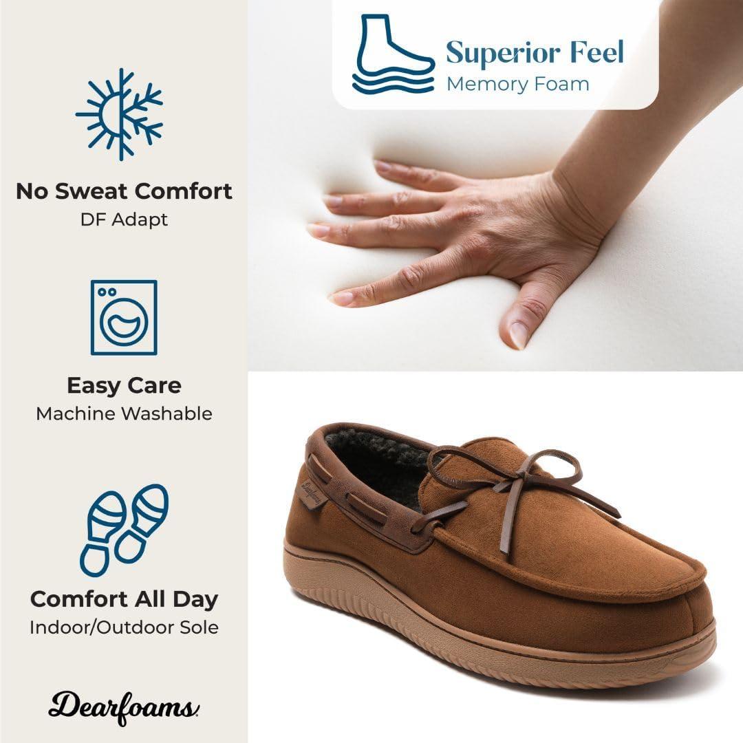 imageDearfoams Mens Indoor Outdoor Breathable Pierce MoccasinChestnut