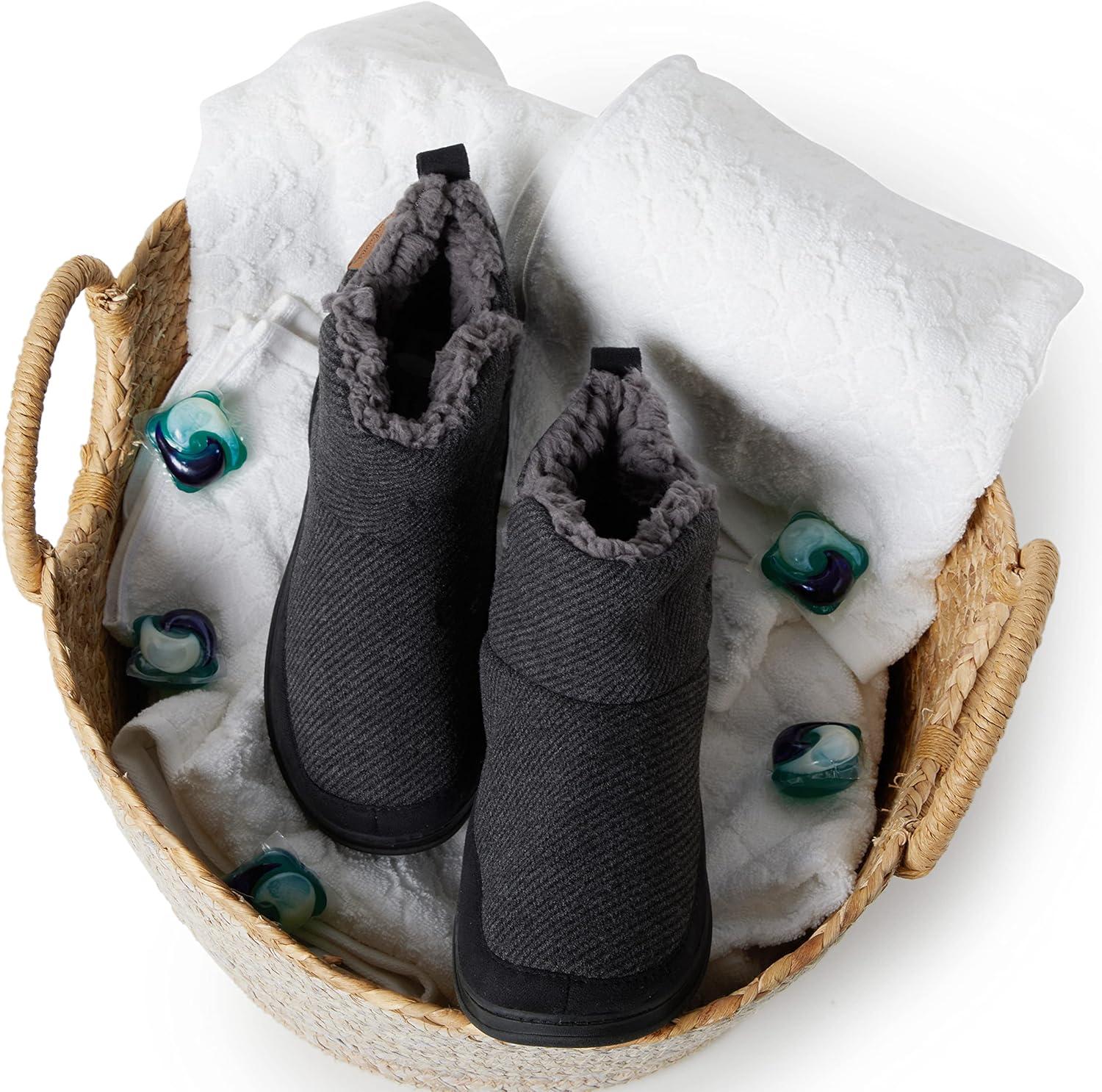 imageDearfoams Mens James Woven Boot SlipperBlack