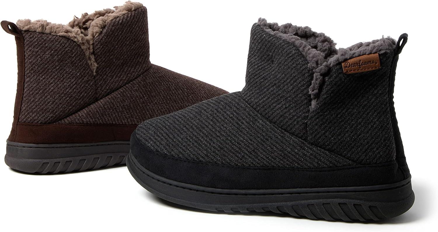 imageDearfoams Mens James Woven Boot SlipperCoffee
