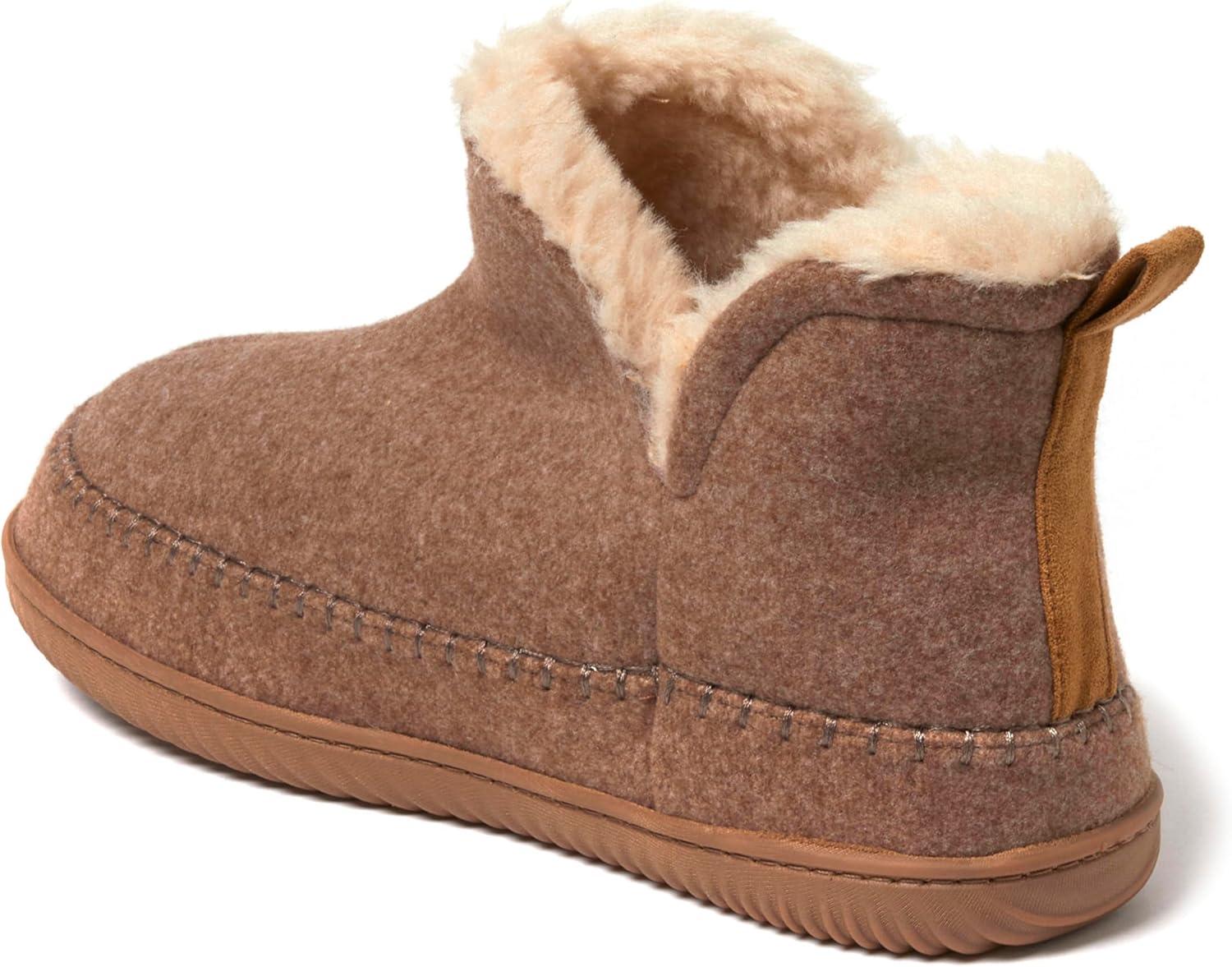 imageDearfoams Mens Memory Foam Indoor House Slippers Brixen Ankle Boot House Shoes Gifts for MenChestnut