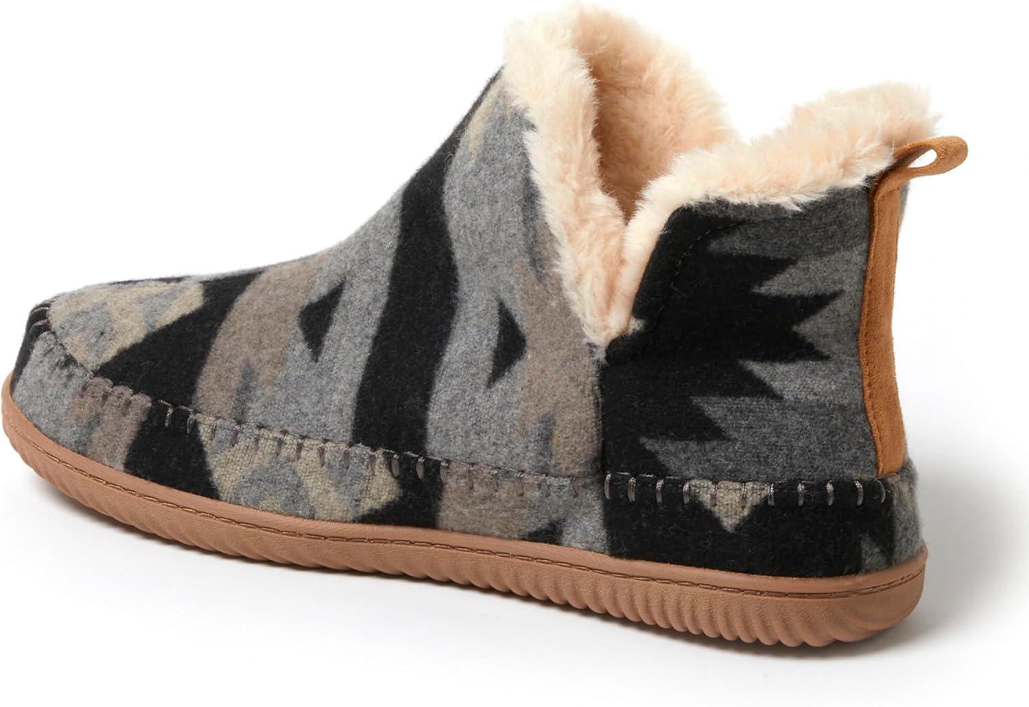 imageDearfoams Mens Memory Foam Indoor House Slippers Brixen Ankle Boot House Shoes Gifts for MenGrey Combo