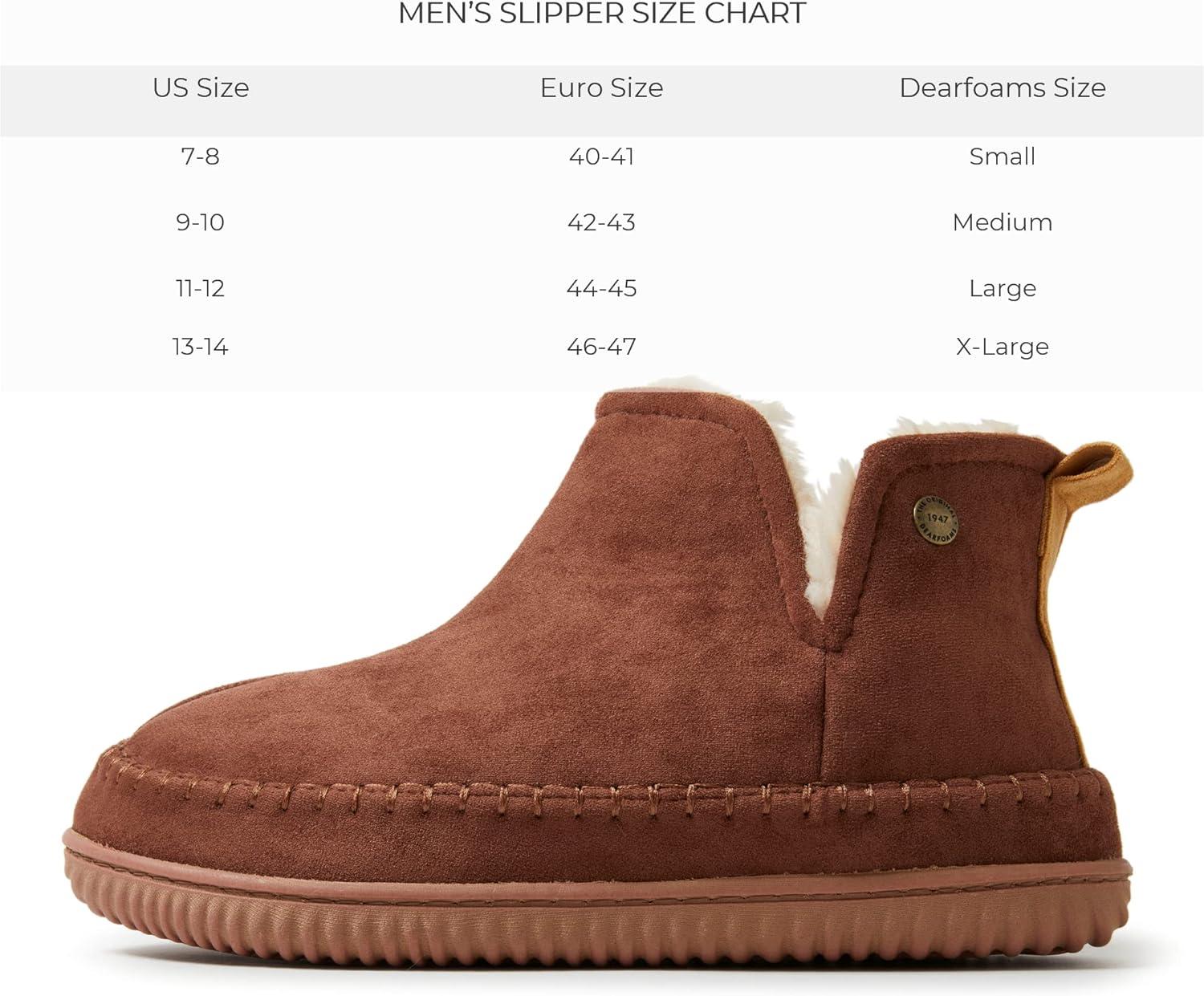 imageDearfoams Mens Memory Foam Indoor House Slippers Brixen Ankle Boot House Shoes Gifts for MenPotting Soil