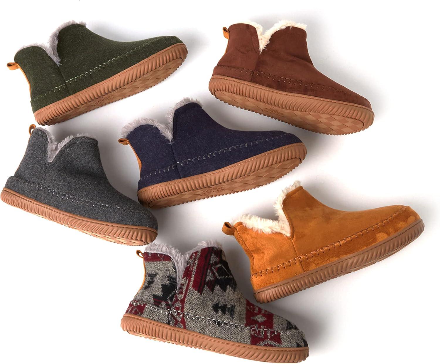 imageDearfoams Mens Memory Foam Indoor House Slippers Brixen Ankle Boot House Shoes Gifts for MenPotting Soil