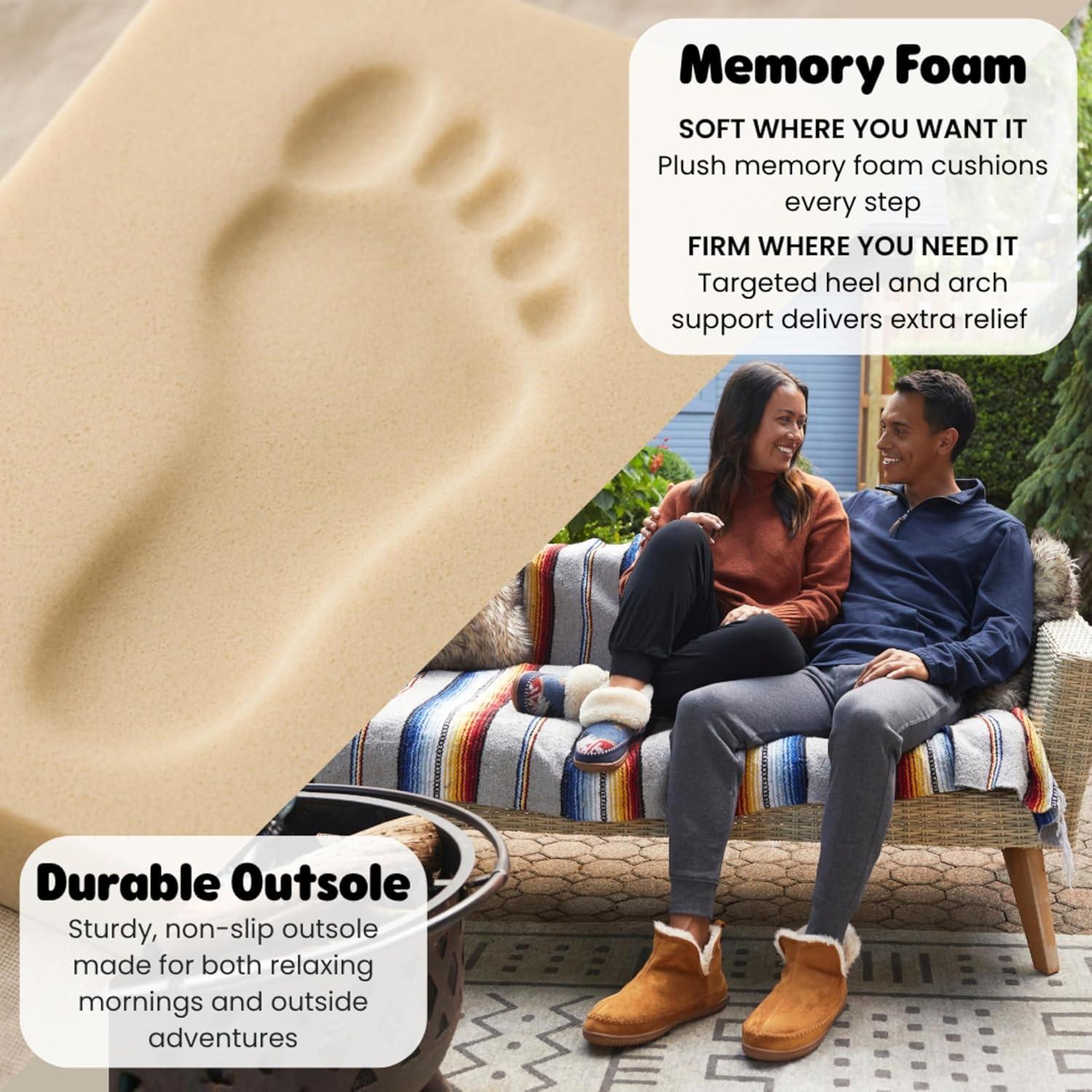 imageDearfoams Mens Memory Foam Indoor House Slippers Brixen Ankle Boot House Shoes Gifts for MenWhiskey