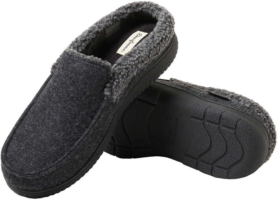 imageDearfoams Mens Memory Foam Insole Slipper BLACK US Footwear Size System Adult Men Numeric Range Medium 13 14Grey