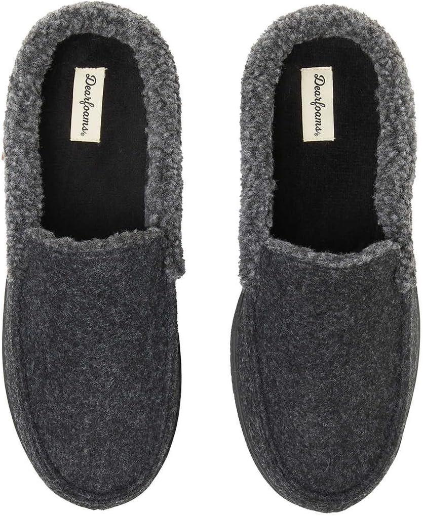 imageDearfoams Mens Memory Foam Insole Slipper BLACK US Footwear Size System Adult Men Numeric Range Medium 13 14Grey