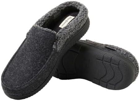 imageDearfoams Mens Memory Foam Insole Slipper BLACK US Footwear Size System Adult Men Numeric Range Medium 13 14Grey