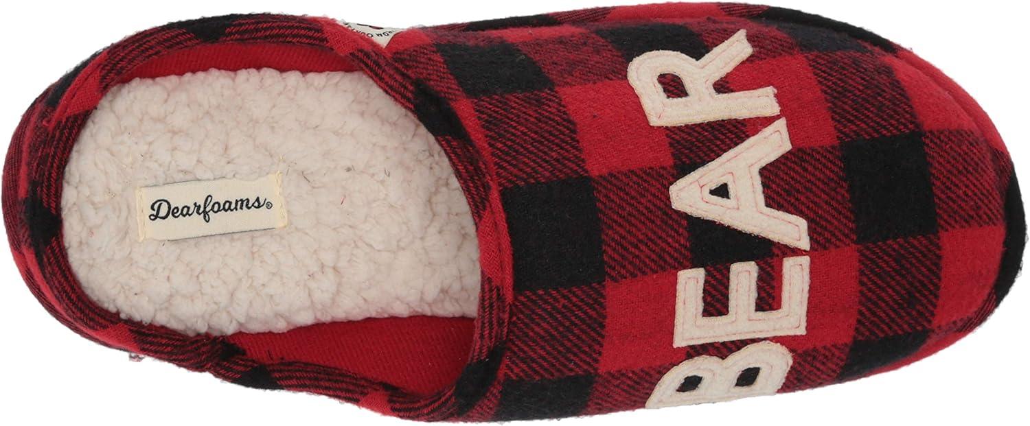 imageDearfoams Mens Uncle Bear SlipperRed Plaid