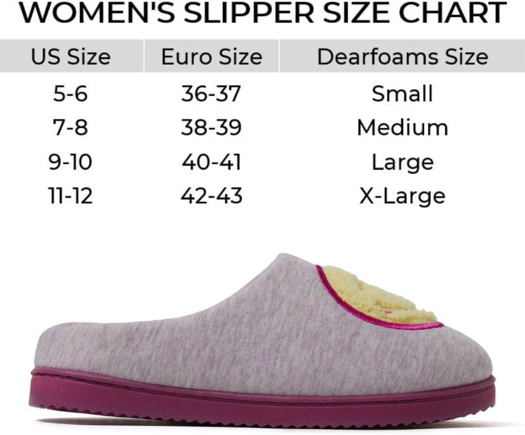 imageDearfoams Unisex Adult Smile Icon Retro Preppy SlippersWomens Purple