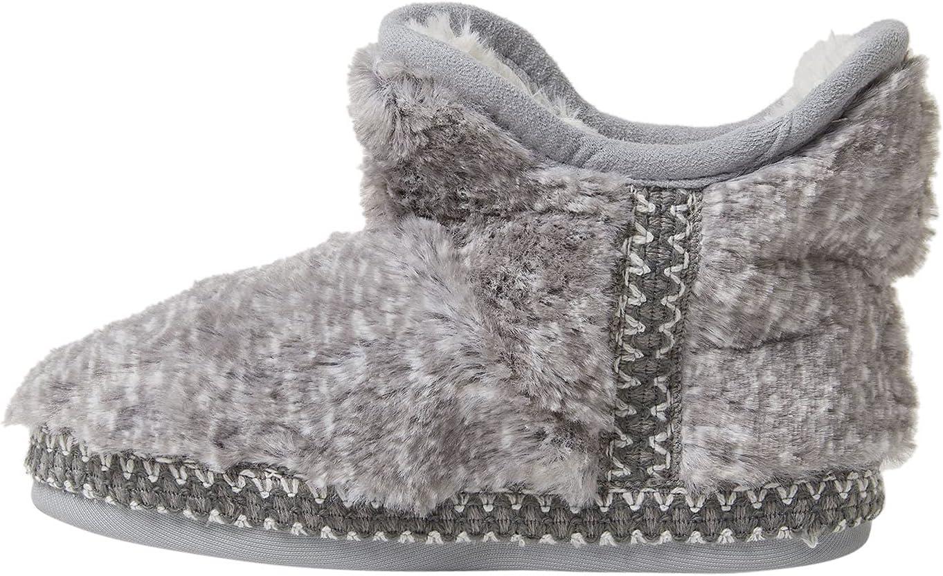 imageDearfoams UnisexChild Charlotte faux faux fur Bootie SlipperGrey Frost