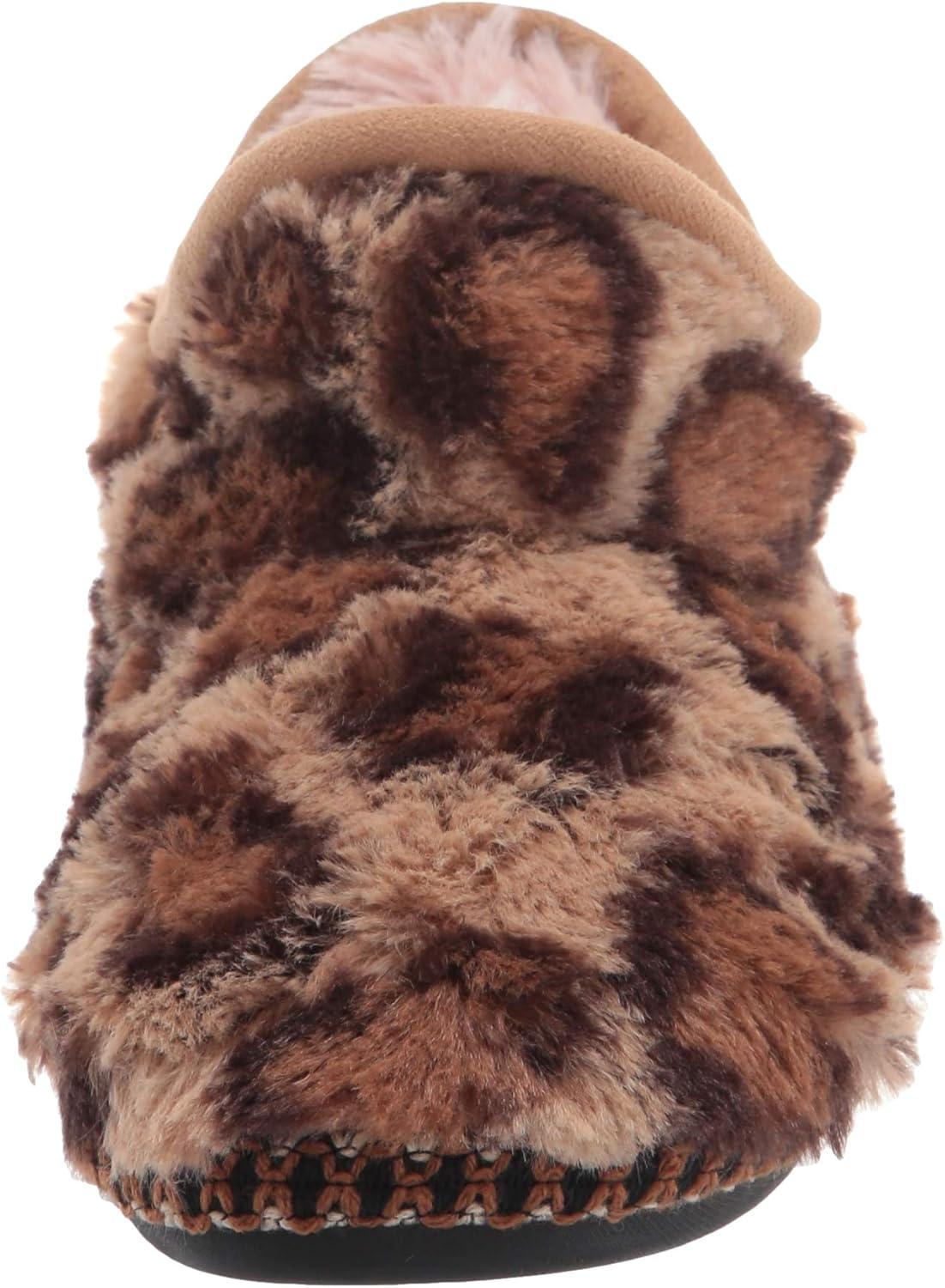 imageDearfoams UnisexChild Charlotte faux faux fur Bootie SlipperLeopard