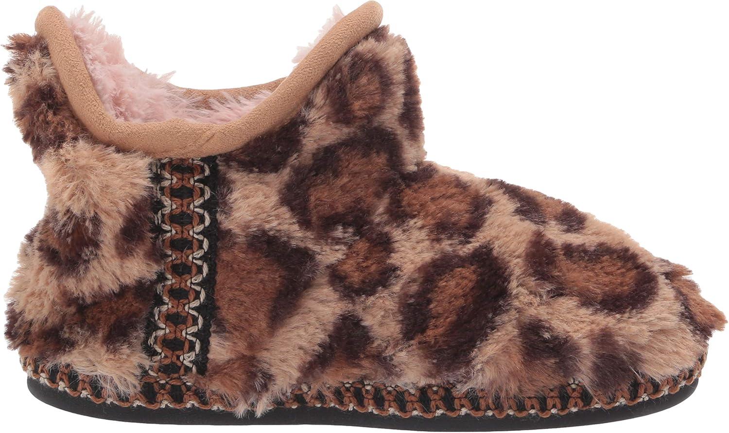 imageDearfoams UnisexChild Charlotte faux faux fur Bootie SlipperLeopard