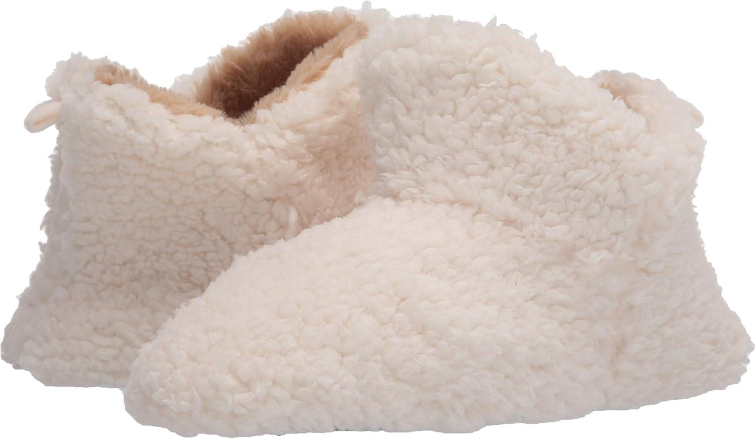 imageDearfoams Womens Chelsea Faux Fuzzy Sherpa Indoor House Bootie SlipperMuslin