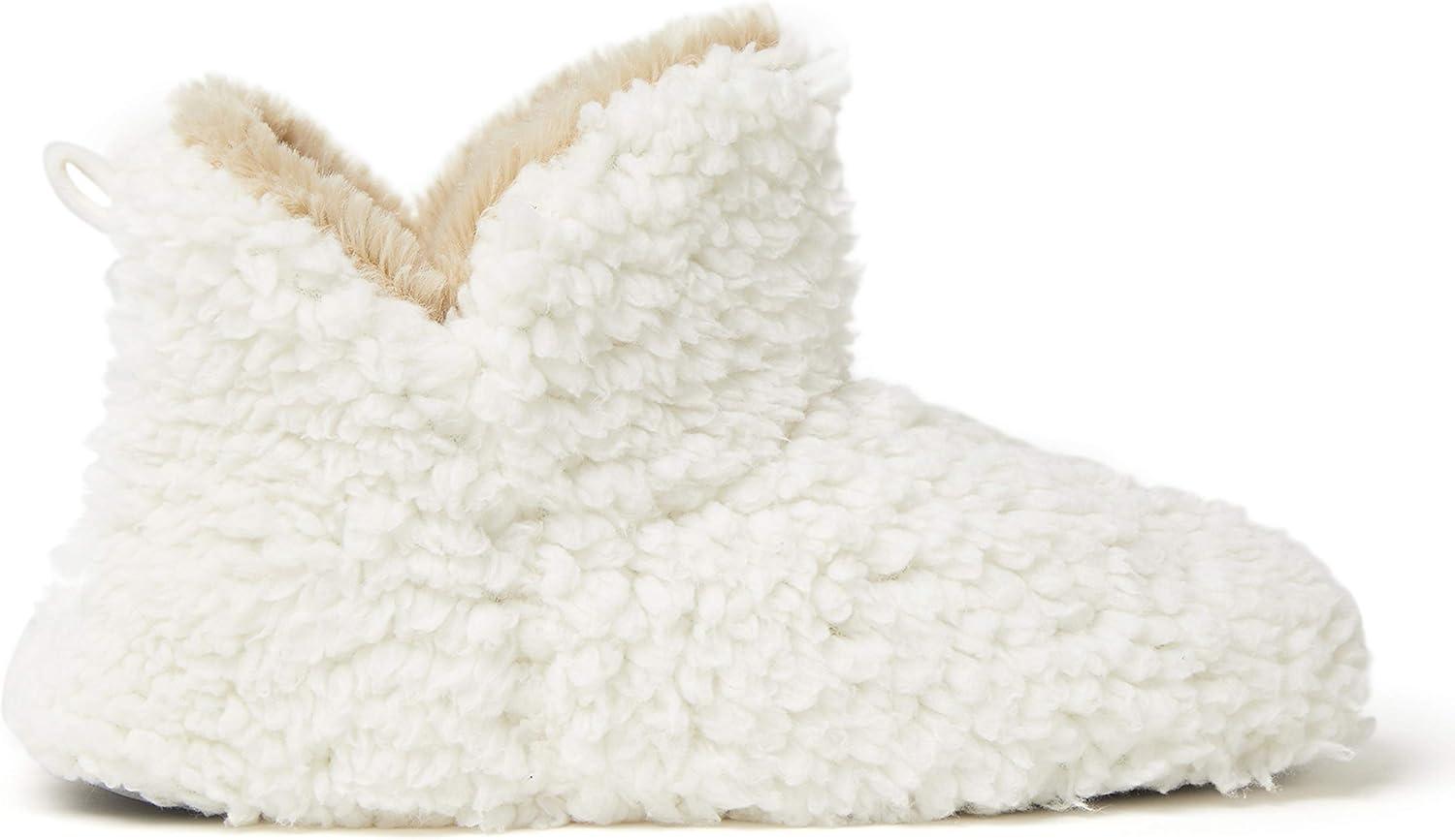 imageDearfoams Womens Chelsea Faux Fuzzy Sherpa Indoor House Bootie SlipperMuslin