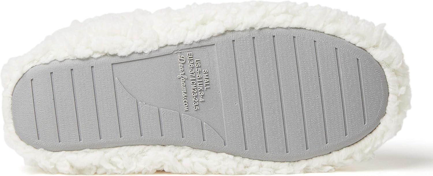imageDearfoams Womens Chelsea Faux Fuzzy Sherpa Indoor House Bootie SlipperMuslin