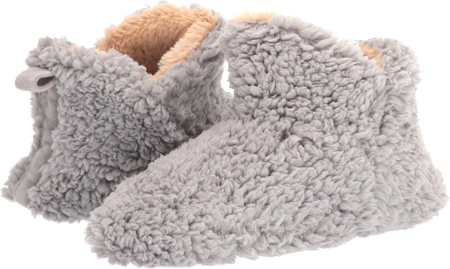 imageDearfoams Womens Chelsea Faux Fuzzy Sherpa Indoor House Bootie SlipperSleet