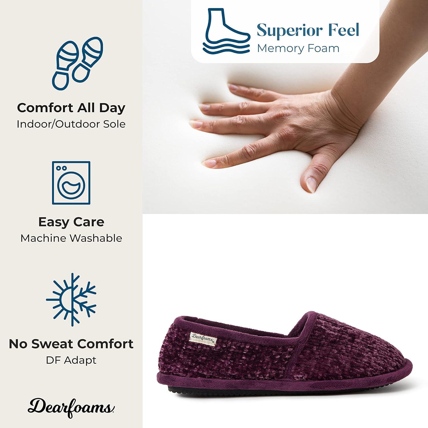 imageDearfoams Womens Chenille ALine SlipperAubergine
