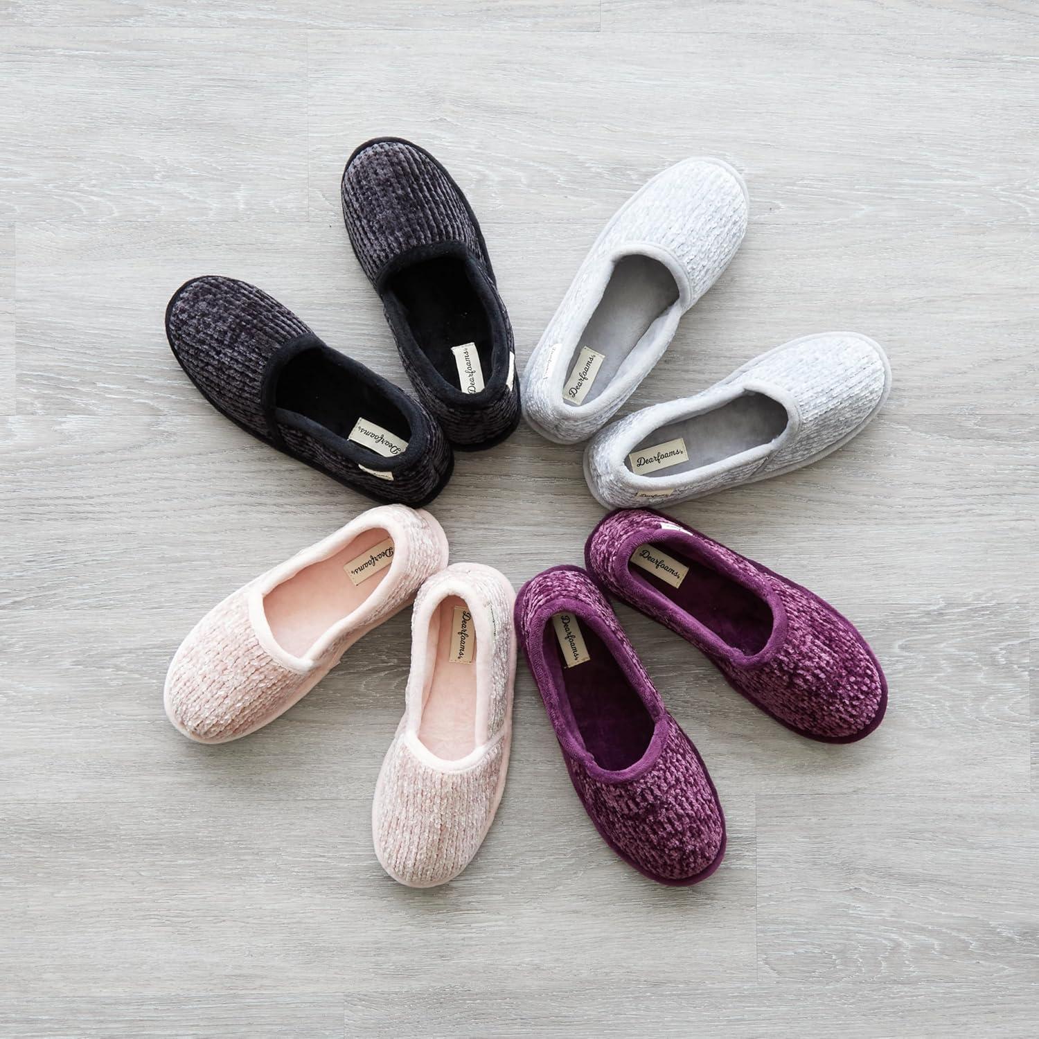 imageDearfoams Womens Chenille ALine SlipperAubergine