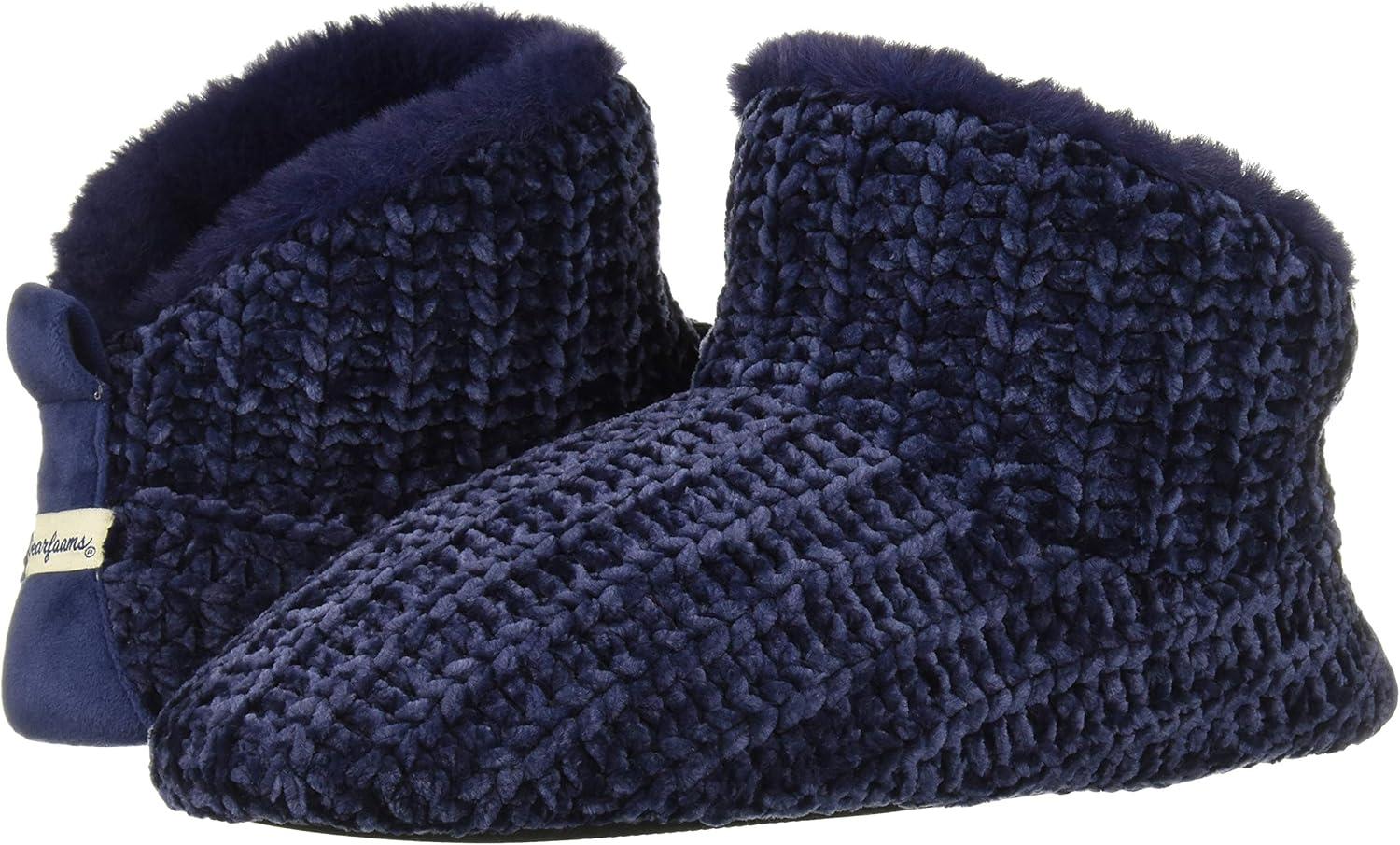 imageDearfoams Womens Chenille Bootie SlipperPeacoat